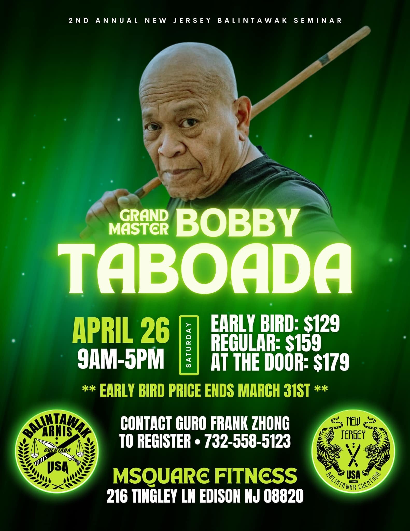 2nd Annual New Jersey Balintawak Seminar flyer with Grandmaster Bobby Taboada